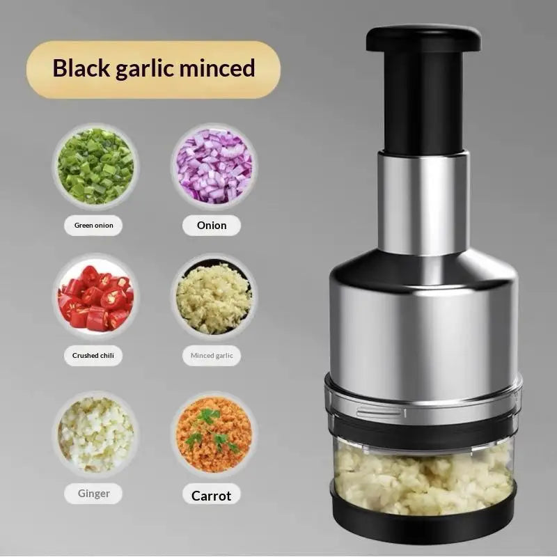 【M】Hand Manual Mincer Garlic Press Chopper Vegetable Slicer Stainless Steel Garlic Press Crusher Onion Cutter Kitchen Tool