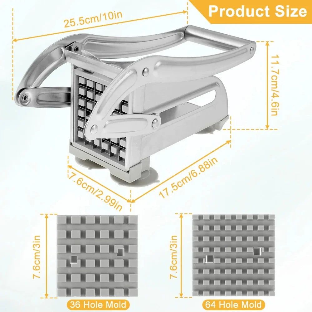1pack Stainless Steel Manual Potato Cutter 4 in 1 French Fries Slicer Potato Chips Maker Meat Chopper Dicer Cutting Machine Tool