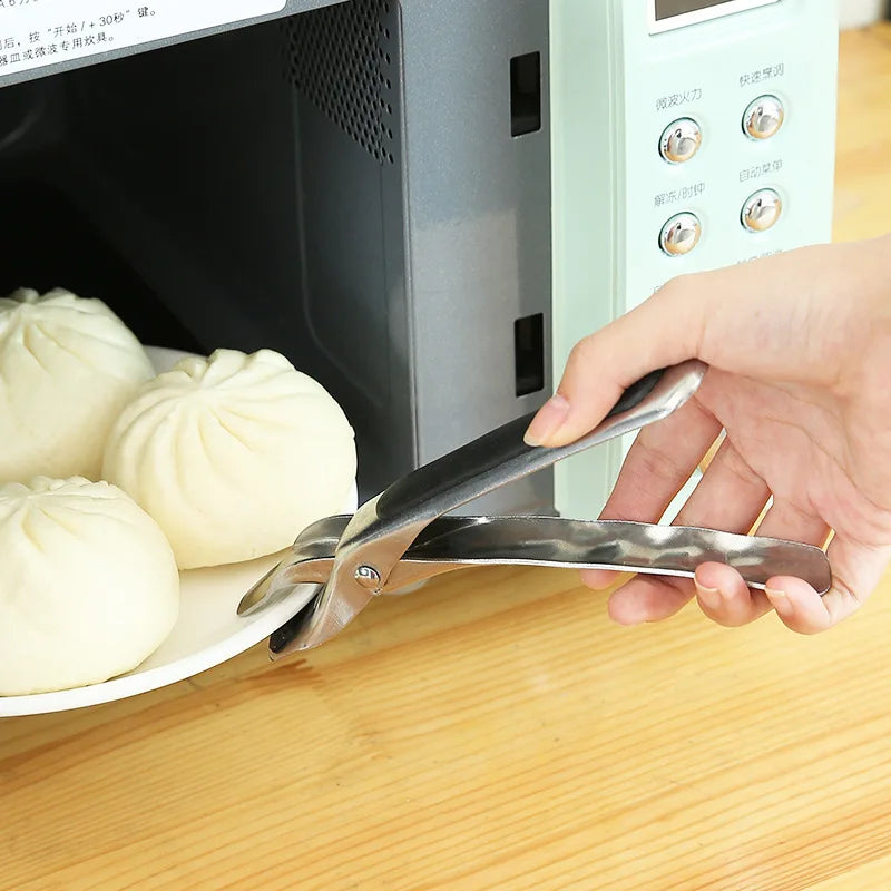 Non-slip Pot Pan Gripper Clip Hot Dish Plate Bowl Clip Retriever Tongs Silicone Handle Kitchen Tool Air Fryer Camping Tool