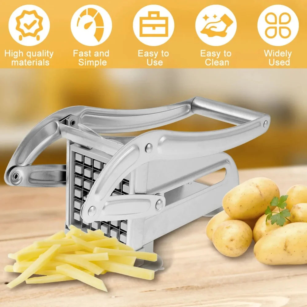 1pack Stainless Steel Manual Potato Cutter 4 in 1 French Fries Slicer Potato Chips Maker Meat Chopper Dicer Cutting Machine Tool