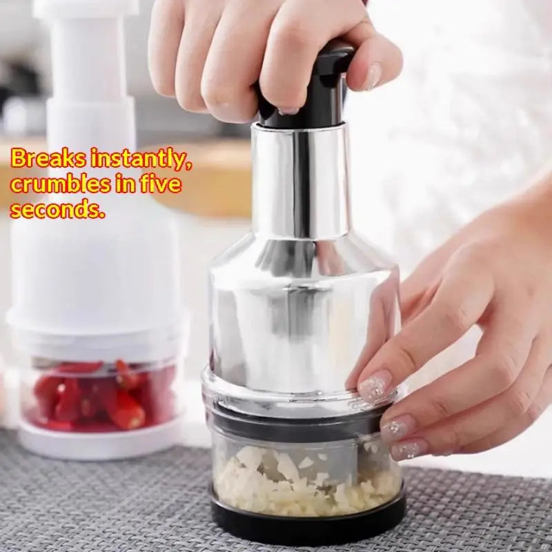 【M】Hand Manual Mincer Garlic Press Chopper Vegetable Slicer Stainless Steel Garlic Press Crusher Onion Cutter Kitchen Tool