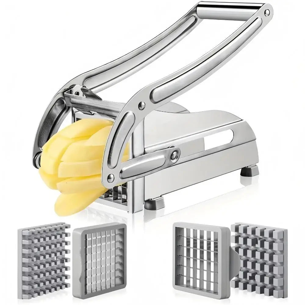 1pack Stainless Steel Manual Potato Cutter 4 in 1 French Fries Slicer Potato Chips Maker Meat Chopper Dicer Cutting Machine Tool