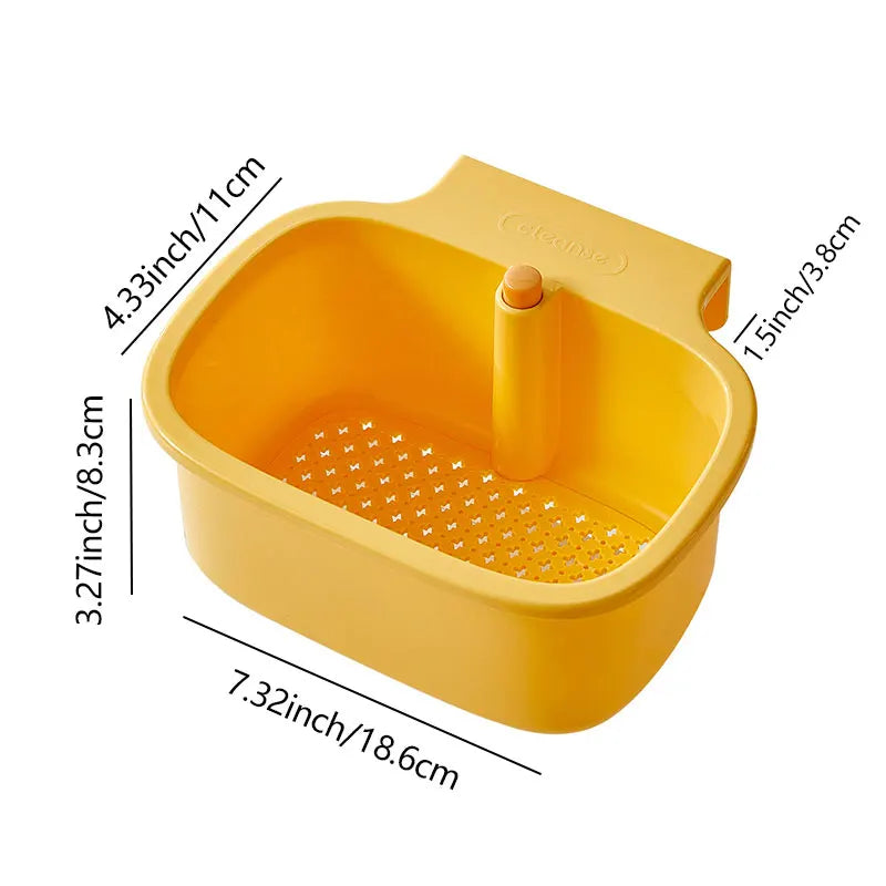 1pcs Kitchen Sink Filter Basket, Sink Washing Basin anti Leak Filter Basin, One Click Press Type Grid Drain Storage Rack