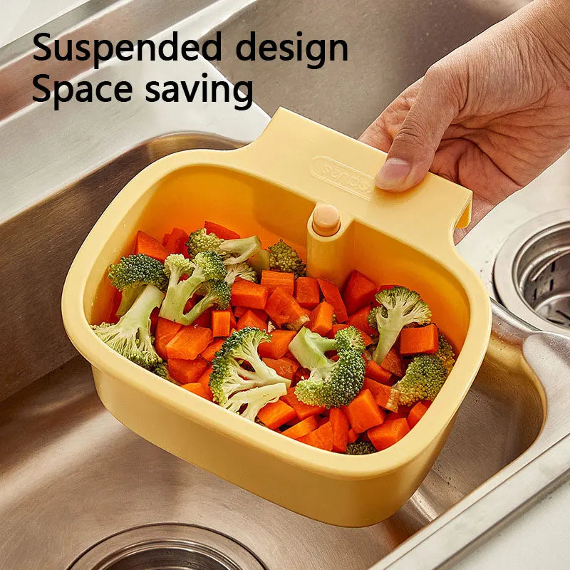 1pcs Kitchen Sink Filter Basket, Sink Washing Basin anti Leak Filter Basin, One Click Press Type Grid Drain Storage Rack
