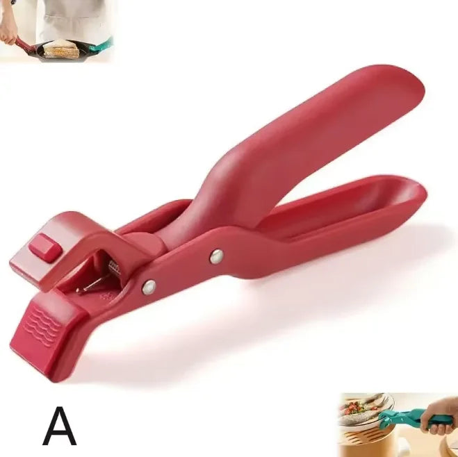 Non-slip Pot Pan Gripper Clip Hot Dish Plate Bowl Clip Retriever Tongs Silicone Handle Kitchen Tool Air Fryer Camping Tool