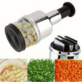 Vertical Hand Press Garlic Chopper Manual Kitchen Tool Vegetable Onion Nut Cutter with Storage Container