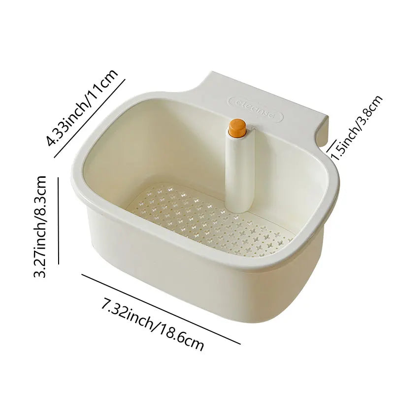 1pcs Kitchen Sink Filter Basket, Sink Washing Basin anti Leak Filter Basin, One Click Press Type Grid Drain Storage Rack