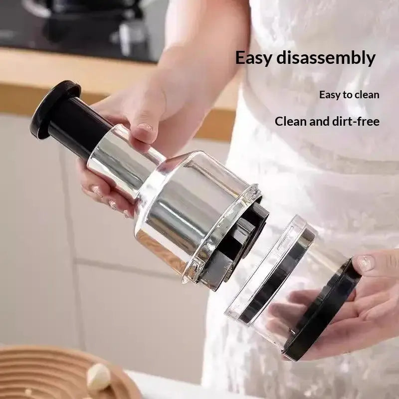 【M】Hand Manual Mincer Garlic Press Chopper Vegetable Slicer Stainless Steel Garlic Press Crusher Onion Cutter Kitchen Tool